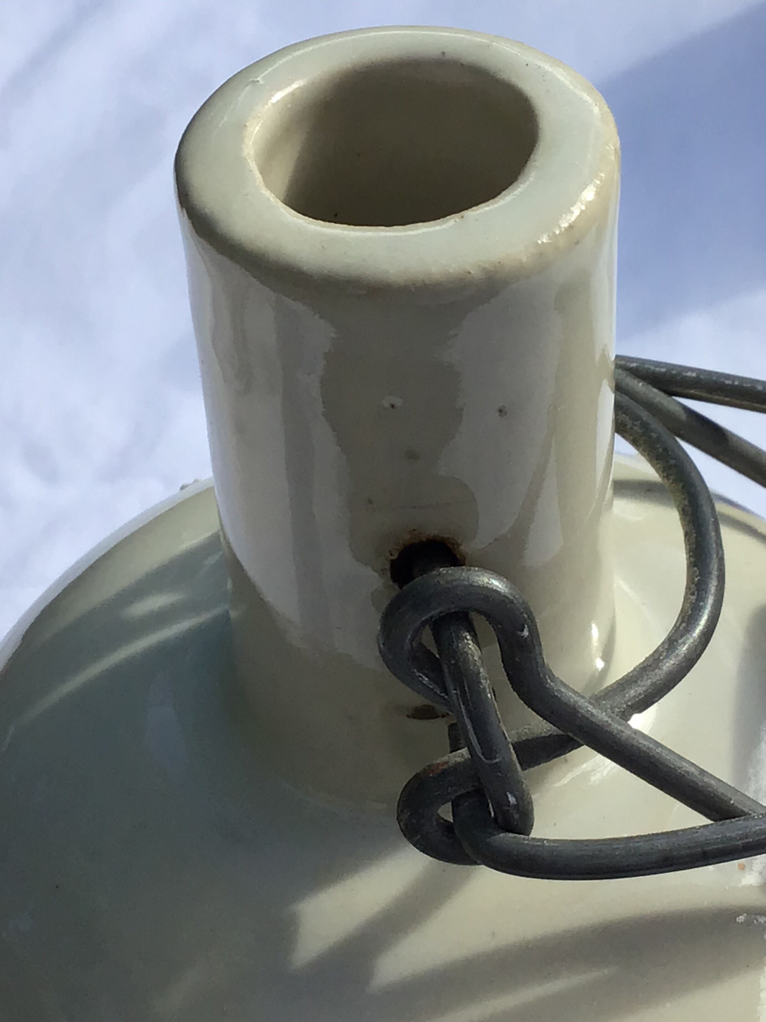 Old airtight white sandstone bottle