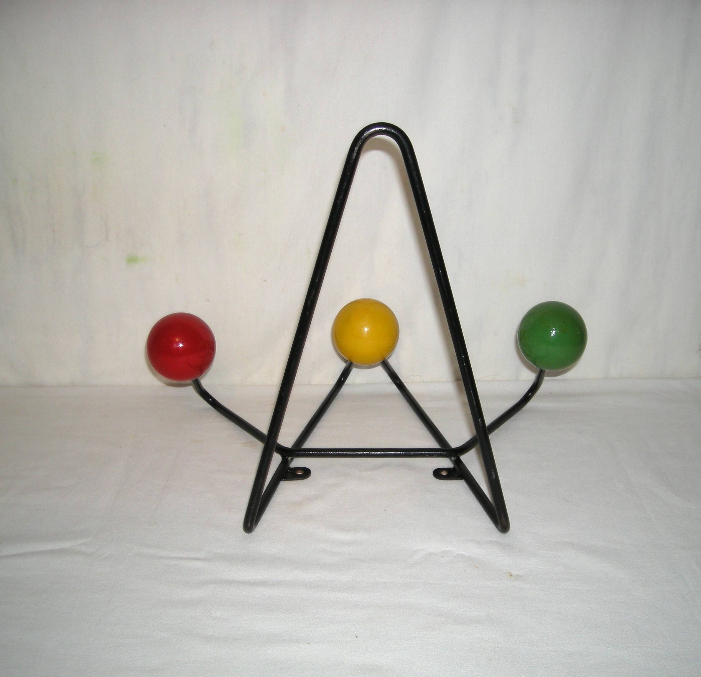 Coat hook; 3 balls - Dupré-Hauser from the 1950s