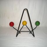 Coat hook; 3 balls - Dupré-Hauser from the 1950s