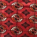 Antique turkmen tekke main carpet, 280x230 cm turkoman bokhara red black beige