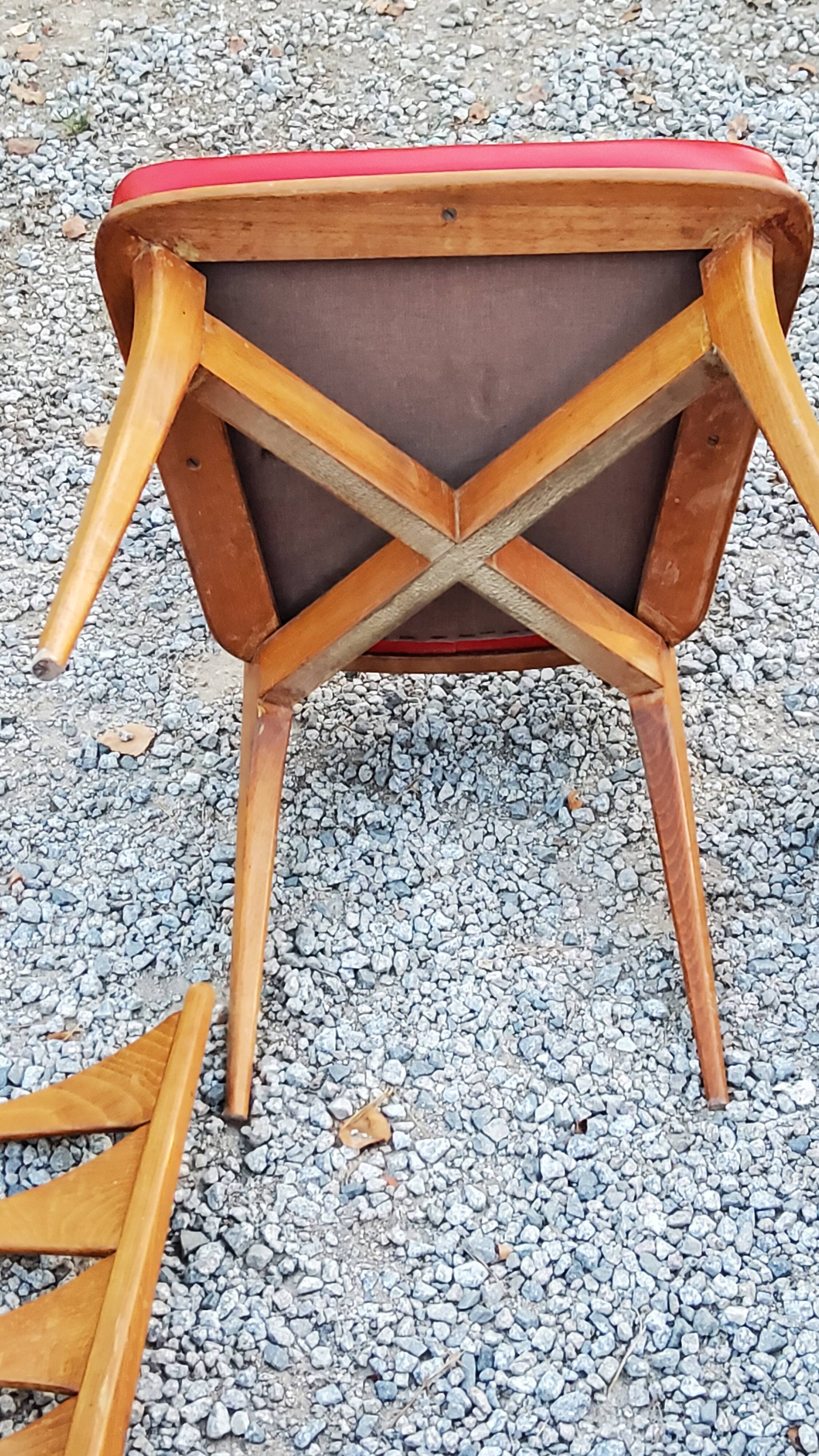 Set of 6 vintage Scandinavian style chairs from the 50s