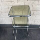 Superb little glass and metal table.