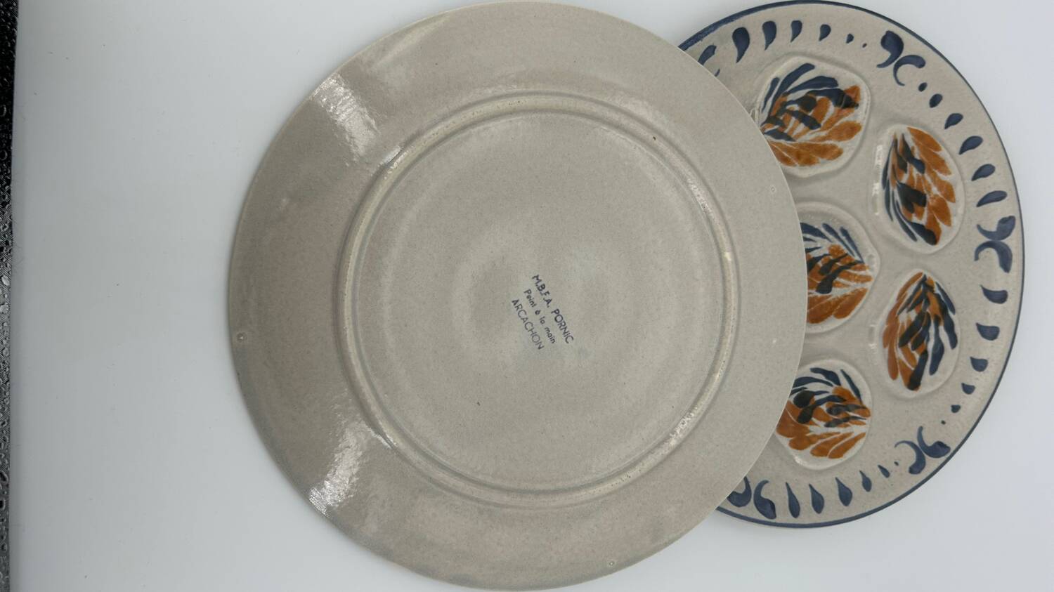 2 assiettes à huîtres Pornic collection Arcachon