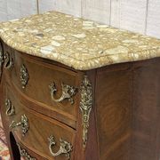 Late 19th-century Louis XV commode in oak, rosewood, and marble top