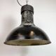Large Industrial Factory Black Pendant Lamp with Cast Iron Top, 1950s