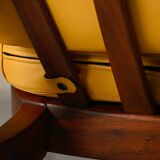 Brazilian Lounge Chair in Rosewood and Ochre Leather