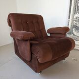 Fauteuil space age,en velours côtelé des années 70