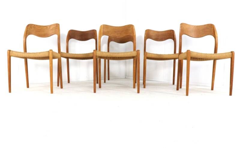 Ensemble de 6 Niels Otto Møller pour JL Møllers Møbelfabrik | modèle 71 - danois