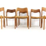 Ensemble de 6 Niels Otto Møller pour JL Møllers Møbelfabrik | modèle 71 - danois