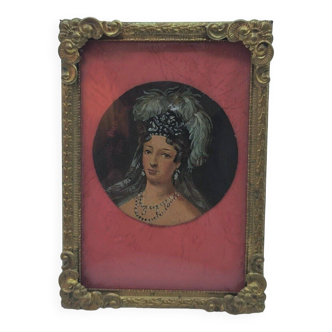 Ancienne miniature peinte sur cuivre Marie-Thérèse de Bourbon Signée Dupond 1801