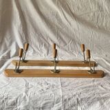 Pair of vintage wall coat racks - 3 hooks