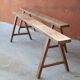 Pair of wooden farm benches