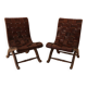 Paire De Fauteuils Pierre Lottier Design XX Cuir
