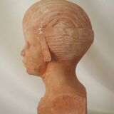 Ancient terracotta bust signed Beaulieu