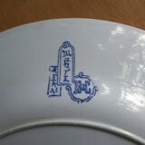 Large creil et montereau faience dish yedo 40 cm n°6 barluet & cie end of 19th century