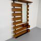Scandinavian design teak wall unit with entrance door from the 70s