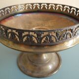 old silver-plated metal bowl cup shabby chic