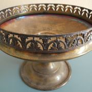 old silver-plated metal bowl cup shabby chic