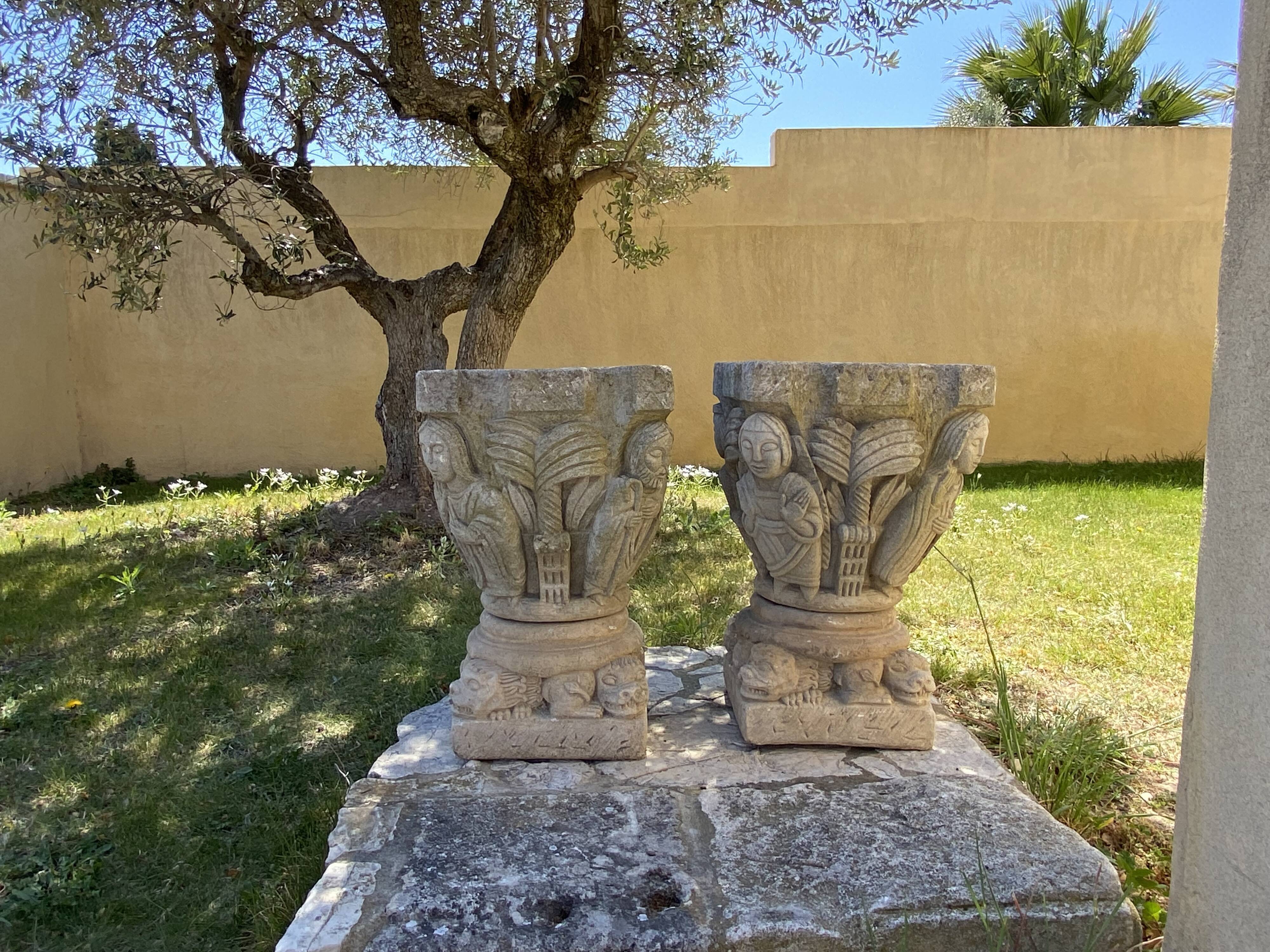 Pair of stone planters, 1930, 60x30cm