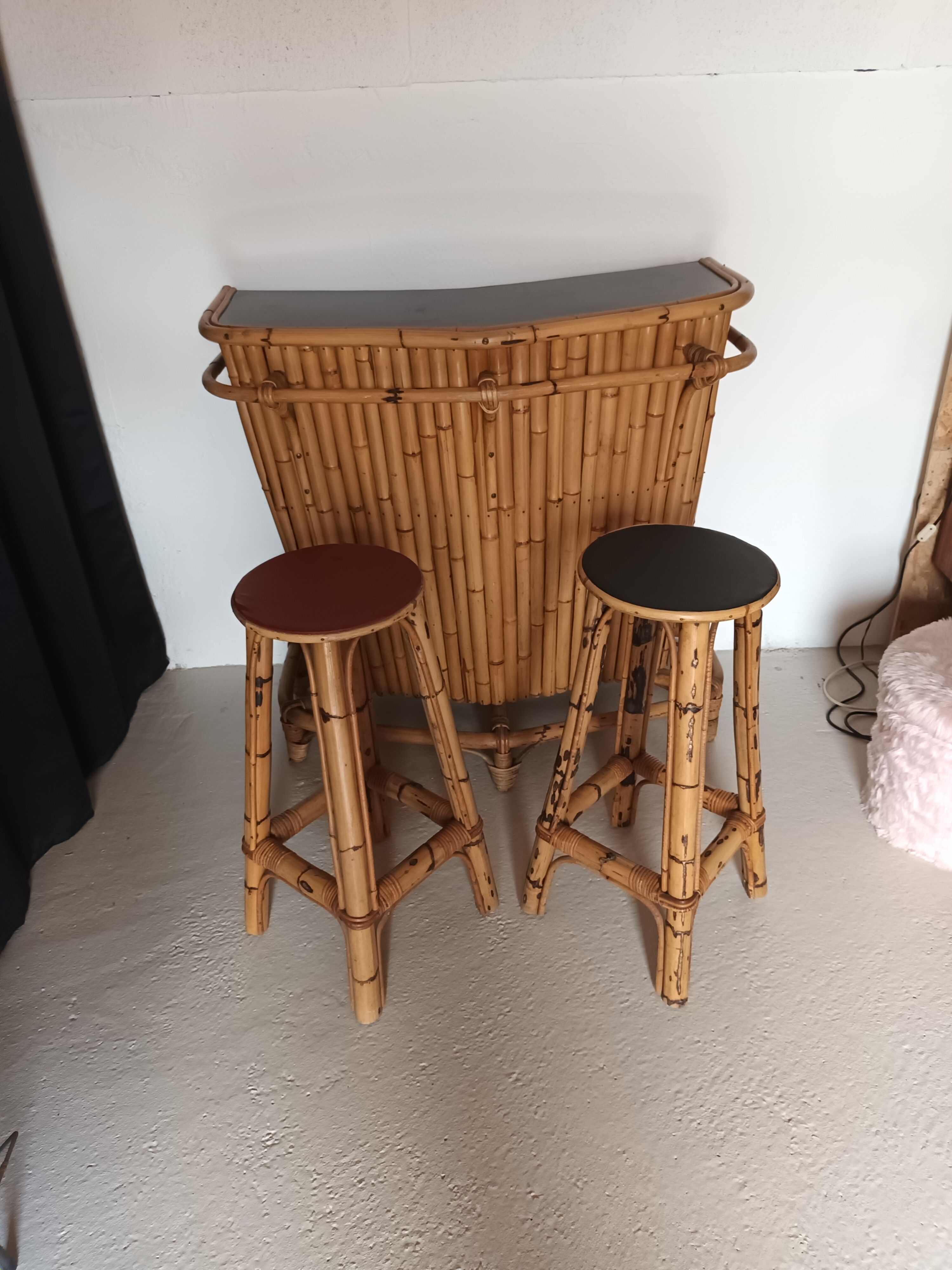 Vintage bamboo bar