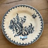 6 antique dessert plates, ironstone Gien Chardons