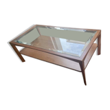 Coffee table in solid cherry and glass
