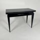 Art Deco Games Table in Black Lacquer, Red and Black Leather, France, 1930s