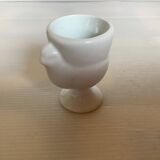 Six white hen egg cups