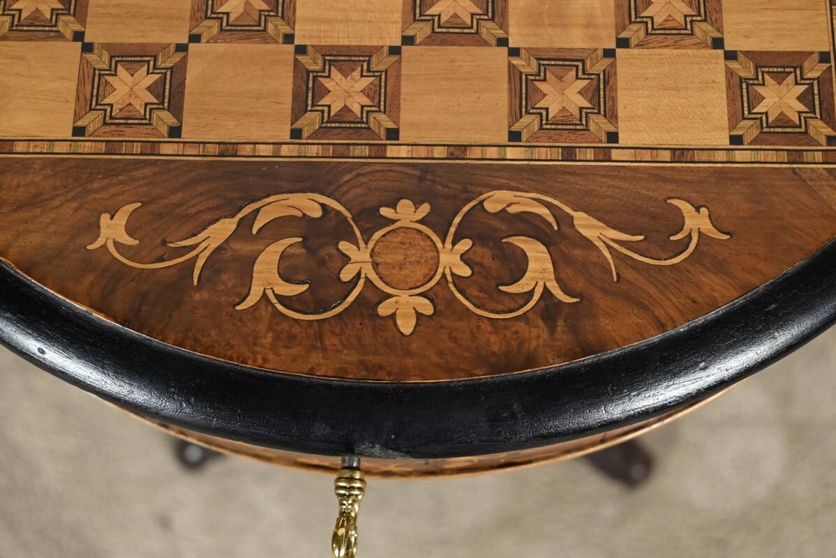 Trumpet Table for Work and Games, Walnut – Late 19th Century