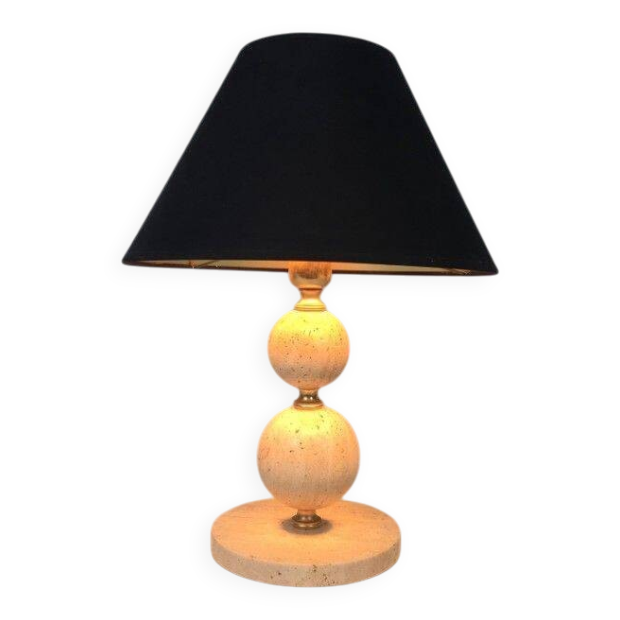 Travertine and brass lamp