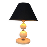 Lampe en travertin et laiton