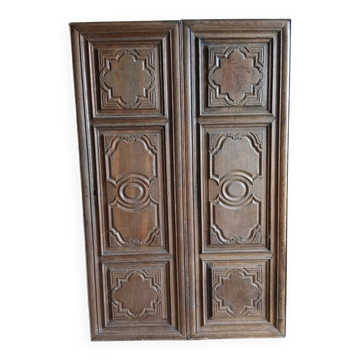 Paire de Portes Anciennes en Chêne Sculpté - Style Louis XIV - Boiseri