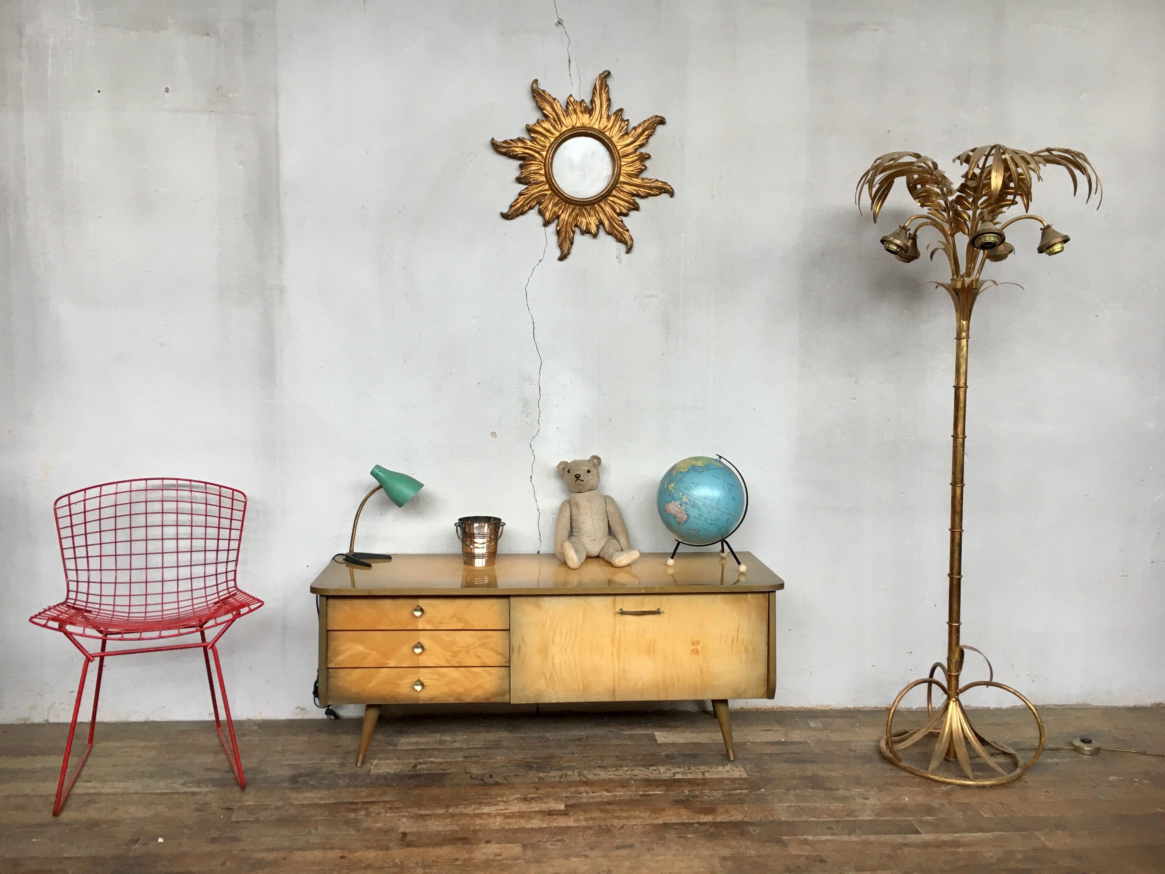 Enfilade meuble tv vintage pieds compas style scandinave