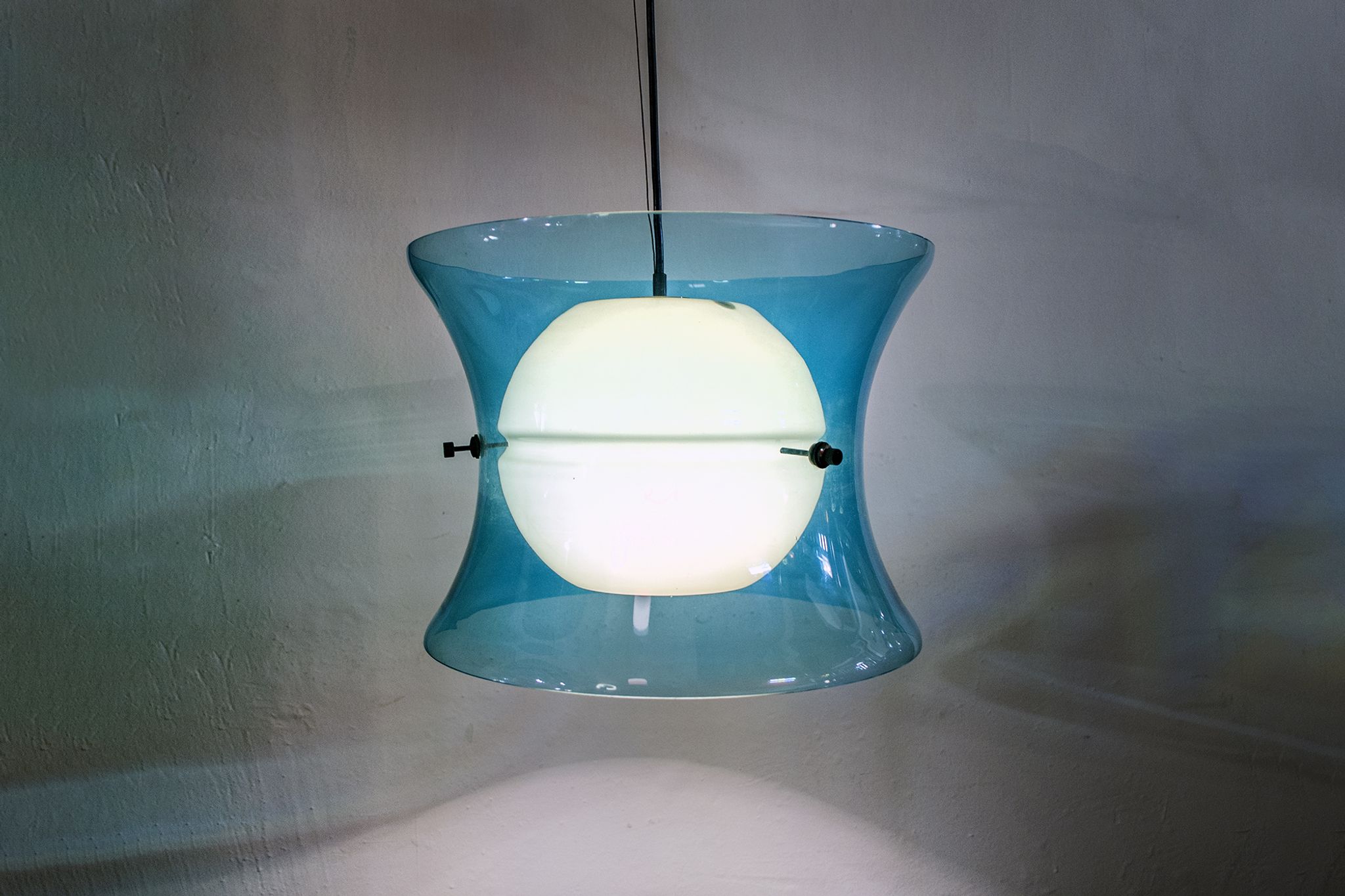 Italian hanging lamp in Murano glass from Vistosi, 1960s