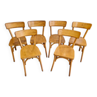 Set of 6 vintage 1970s bistro chairs