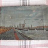 Tableau ancien à l'huile représentant Venise
