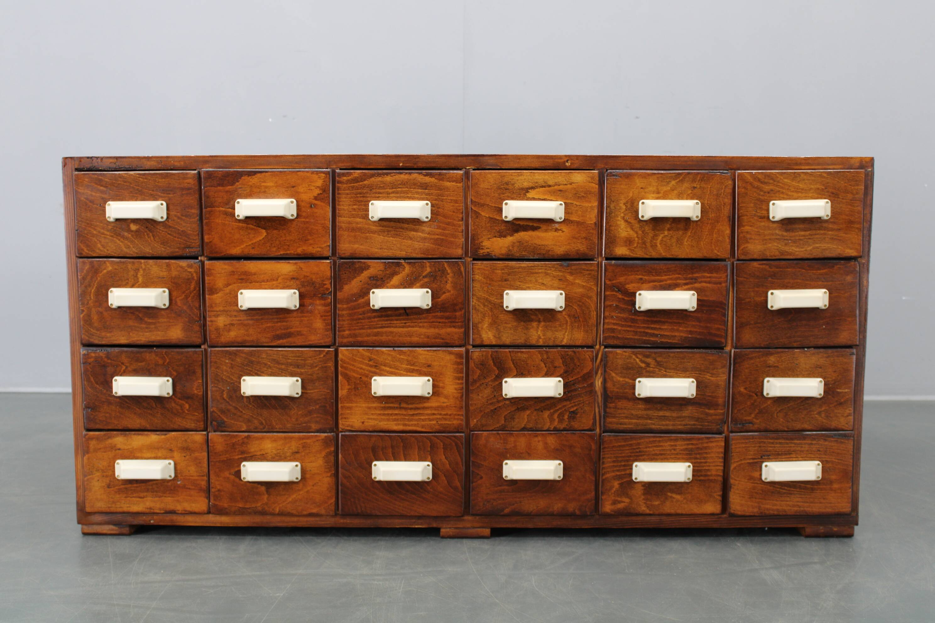 1940s Czechoslovak industrial bank drawer cabinet