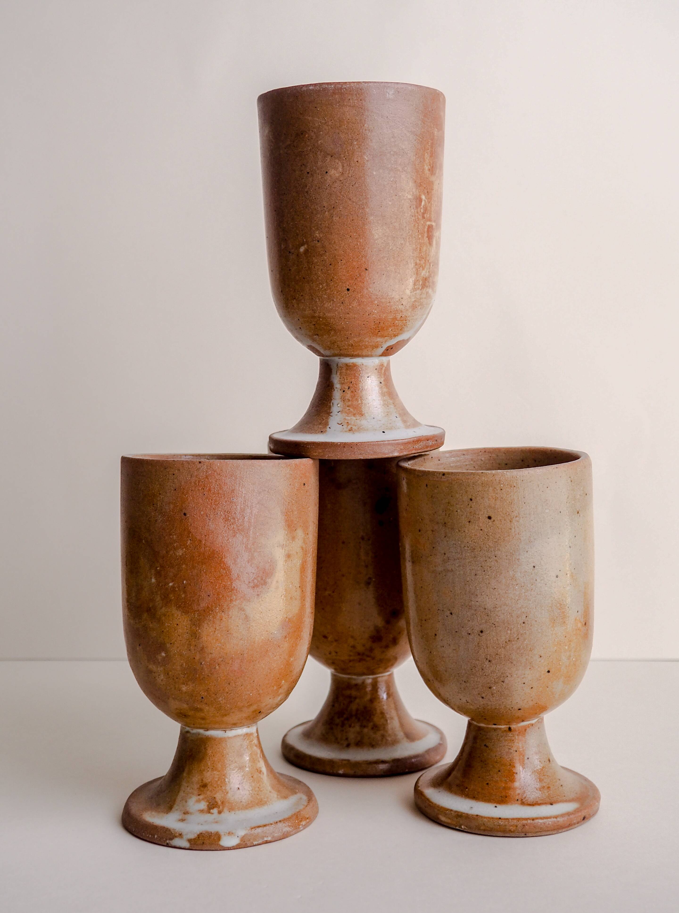 Set of 4 Mazagran stoneware mugs