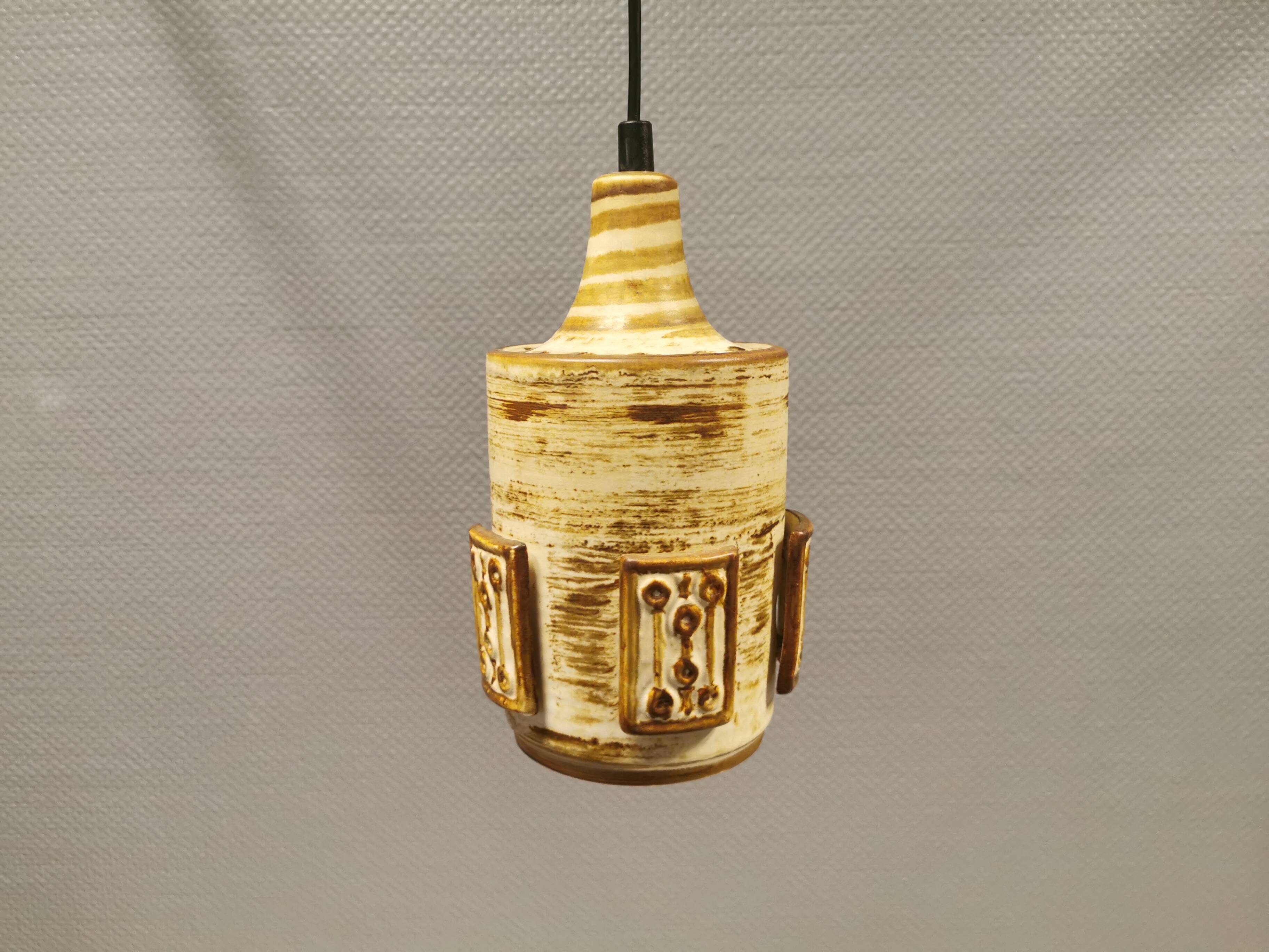 Ceramic hanging lamp by Danish Søholm, estimated 1960s.