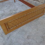 Bed wood and rattan wineing Louis Sognot of the 50s with his articulated box spring