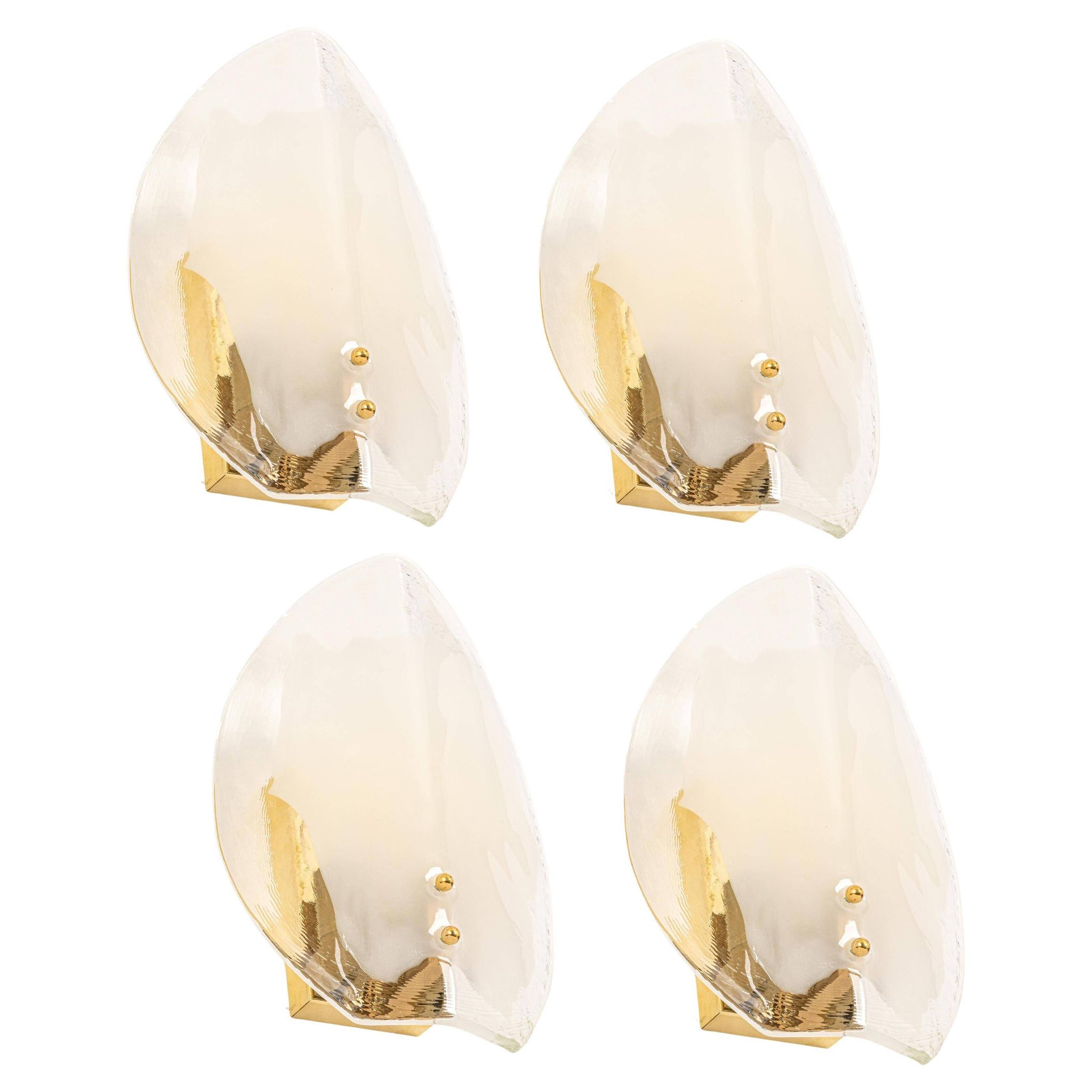 Kalmar wall sconces in brass and Murano glass, Austria, 1970s.