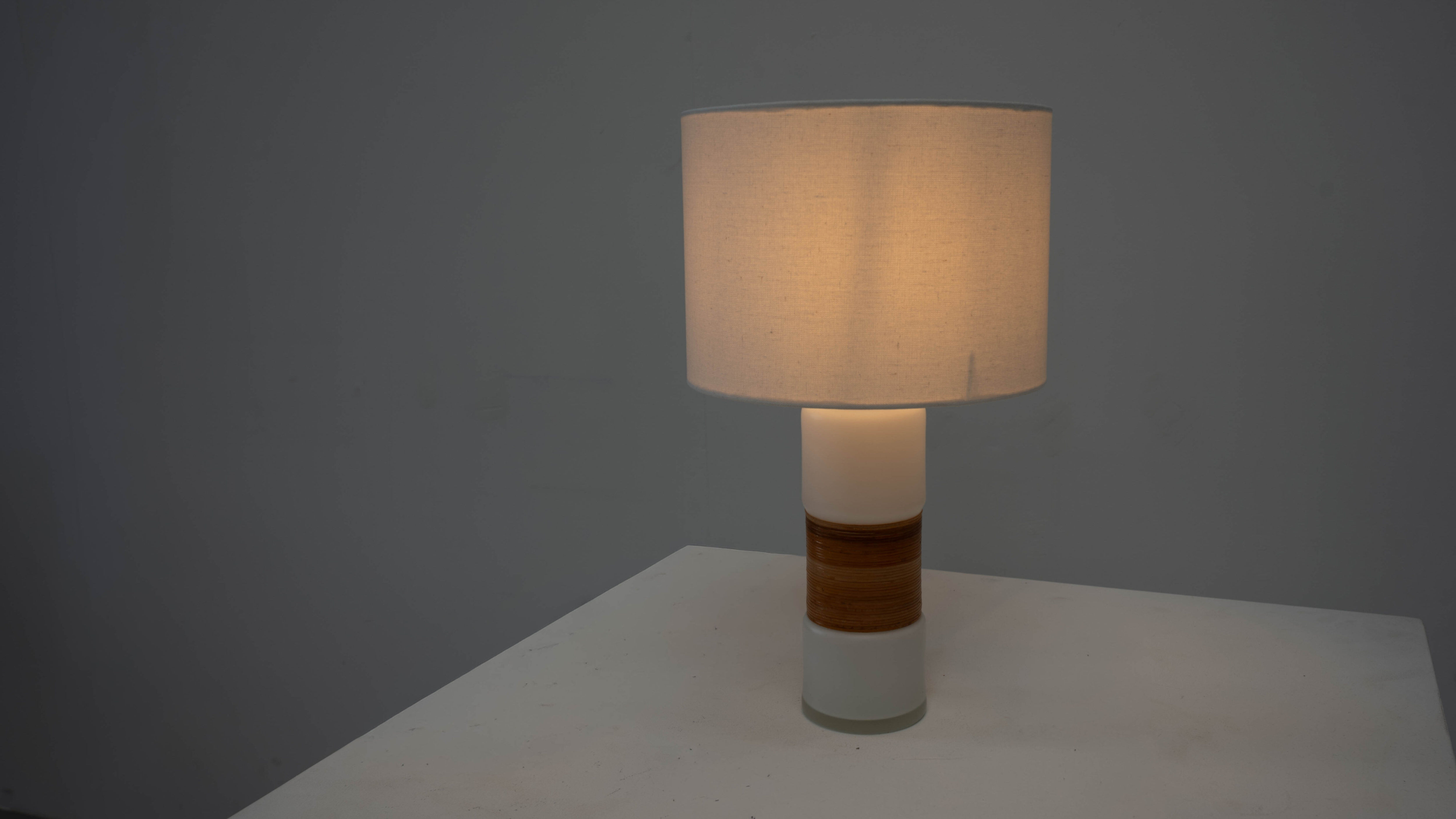 Scandinavian glass table lamp by Bent Nordsted for Tesco