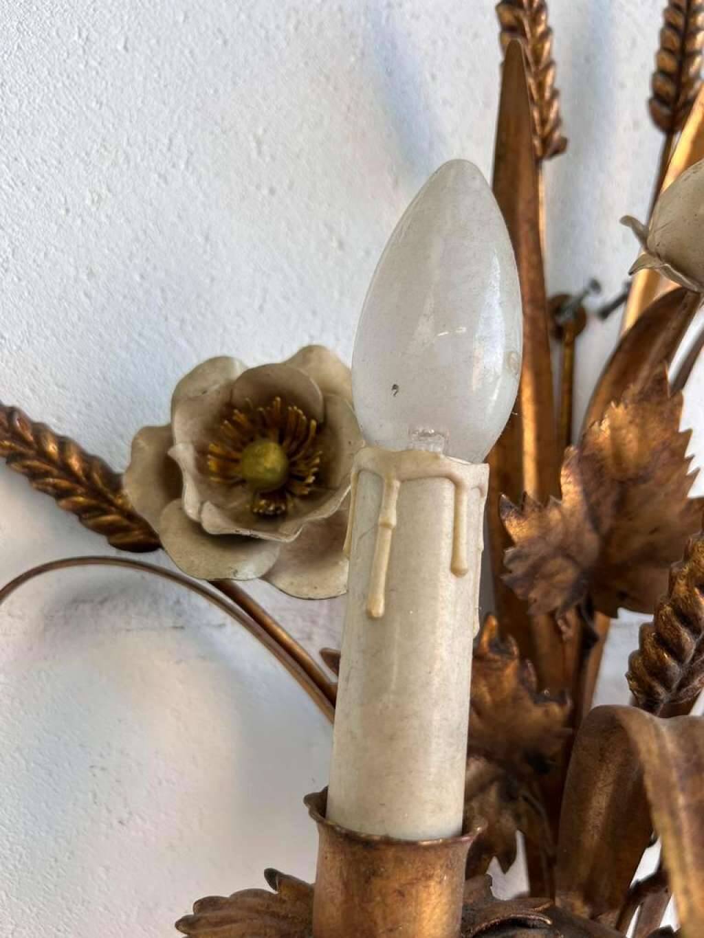 Vintage wall lamp / wall lamp in sheaf of wheat