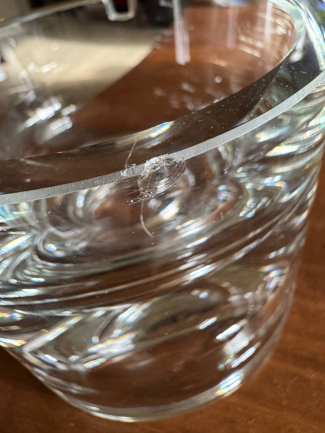 Vintage Modernist Heavy Round Clear Glass Ashtray