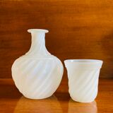 Carafe de nuit cristal opalin Vallerysthal