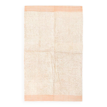 4x7 Salmon Beige Handmade Turkish Vintage Rug