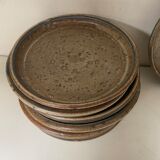 Set of 7 stoneware dessert plates