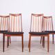 4 chaises de salle à manger en teck et cuir par Leslie Dandy pour G-Plan, années 1960