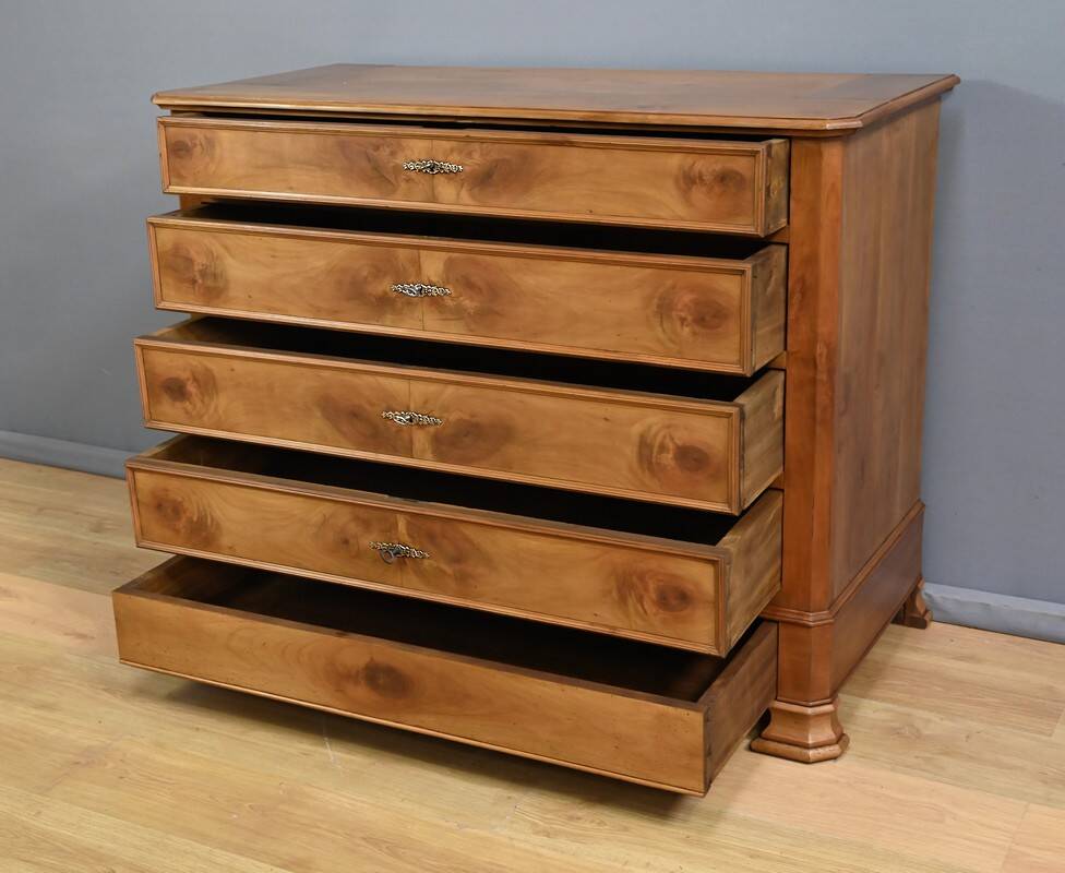Cherry wood chest of drawers, Louis-Philippe style – 1900