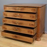 Cherry wood chest of drawers, Louis-Philippe style – 1900
